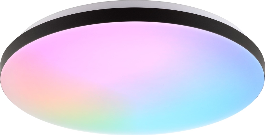 Brilliant - Dimmbare LED-RGBW-Deckenleuchte LIVIO LED/20W/230V 3000-6500K d 49 cm schwarz + Fernbedienung