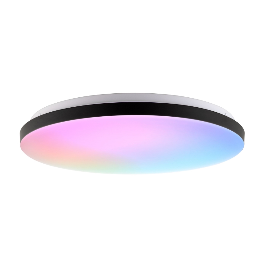 Brilliant - Dimmbare LED-RGBW-Deckenleuchte LIVIO LED/20W/230V 3000-6500K d 49 cm schwarz + Fernbedienung