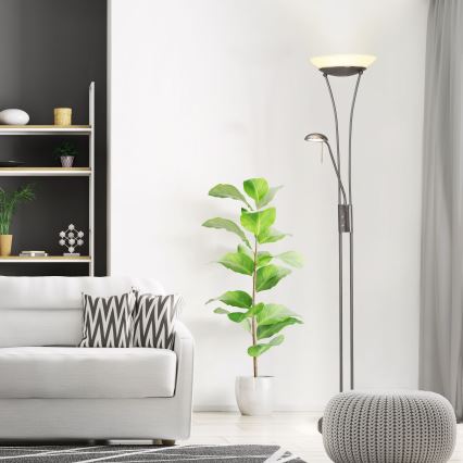 Brilliant - Dimmbare LED-Stehlampe FINN 2xLED/13W/230V mattchrom