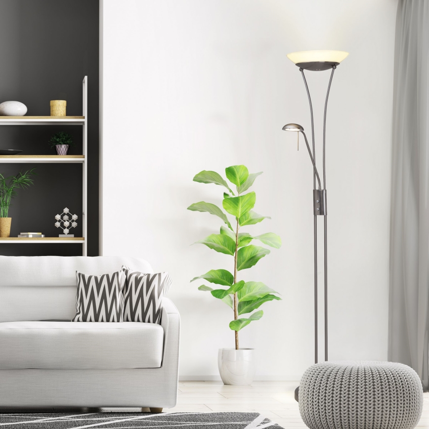 Brilliant - Dimmbare LED-Stehlampe FINN 2xLED/13W/230V mattchrom