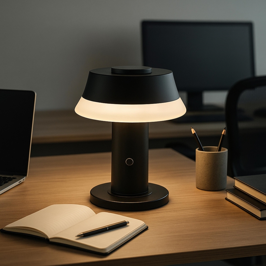 Brilliant - Dimmbare, wiederaufladbare Touch-Tischlampe KINICH LED/2,5W/5V 2700K 2600 mAh schwarz