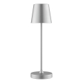 Brilliant - ELORA LED dimmbare, wiederaufladbare Touch-Tischleuchte für den Außenbereich LED/2,5W/5V 2700K 2600 mAh IP44 silber