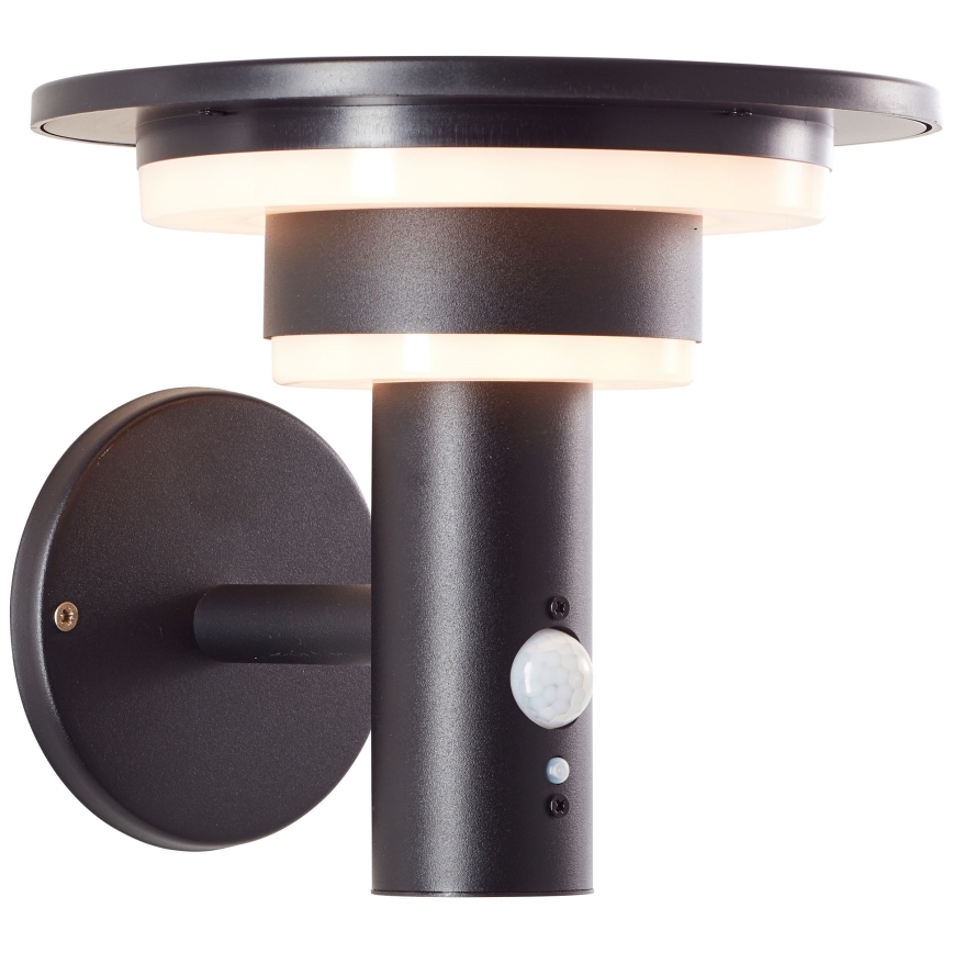 Brilliant - LED Solar-Wandleuchte mit Sensor GARVINA LED/3W/3,7V 2000 mAh IP44 schwarz