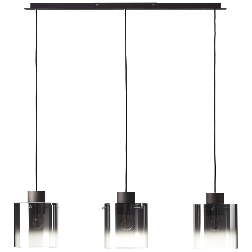 Brilliant - Hängeleuchte mit Kabel BETH 3xE27/60W/230V schwarz/rauchglas