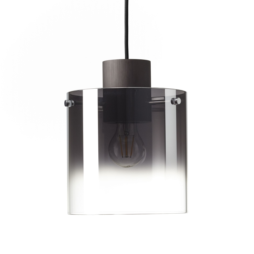 Brilliant - Hängeleuchte mit Kabel BETH 3xE27/60W/230V schwarz/rauchglas