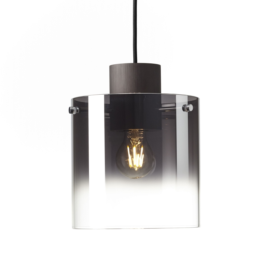 Brilliant - Hängeleuchte mit Kabel BETH 3xE27/60W/230V schwarz/rauchglas