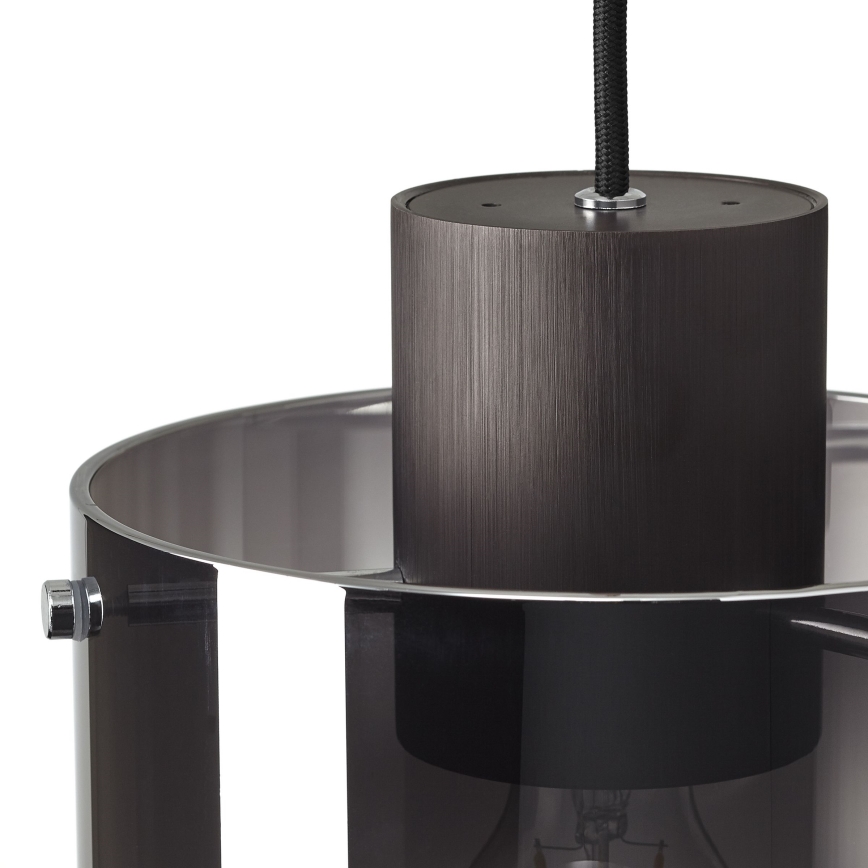 Brilliant - Hängeleuchte mit Kabel BETH 3xE27/60W/230V schwarz/rauchglas