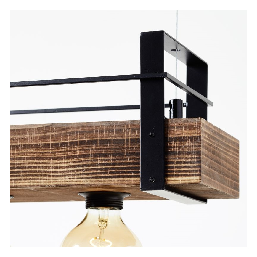 Brilliant - Hängeleuchte mit Kabelaufhängung BANKWOOD 5xE27/28W/230V Pappel