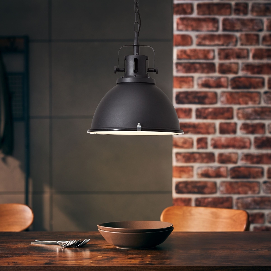 Brilliant - Kronleuchter mit Kette JESPER GLAS 1xE27/60W/230V schwarz