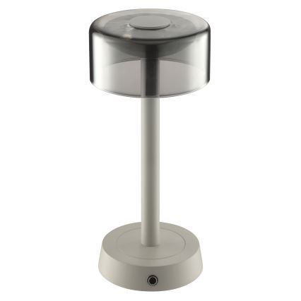 Brilliant - Dimmbare, wiederaufladbare LED-Tischleuchte für den Außenbereich mit Touch-Bedienung RAZOR LED/2,5W/5V 2700K 2600 mAh IP44 grau