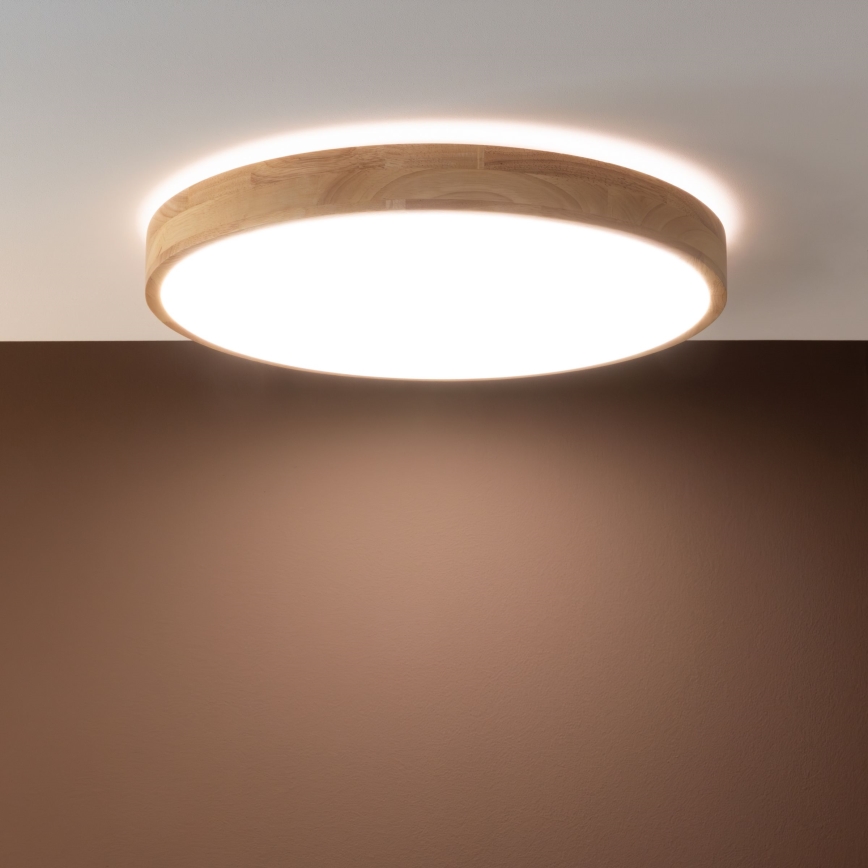 Brilliant - LED dimmbar Deckenleuchte SLIMLINE LED/60W/230V 3000-6500K Ø 45 cm Gummibaumholz + Fernbedienung