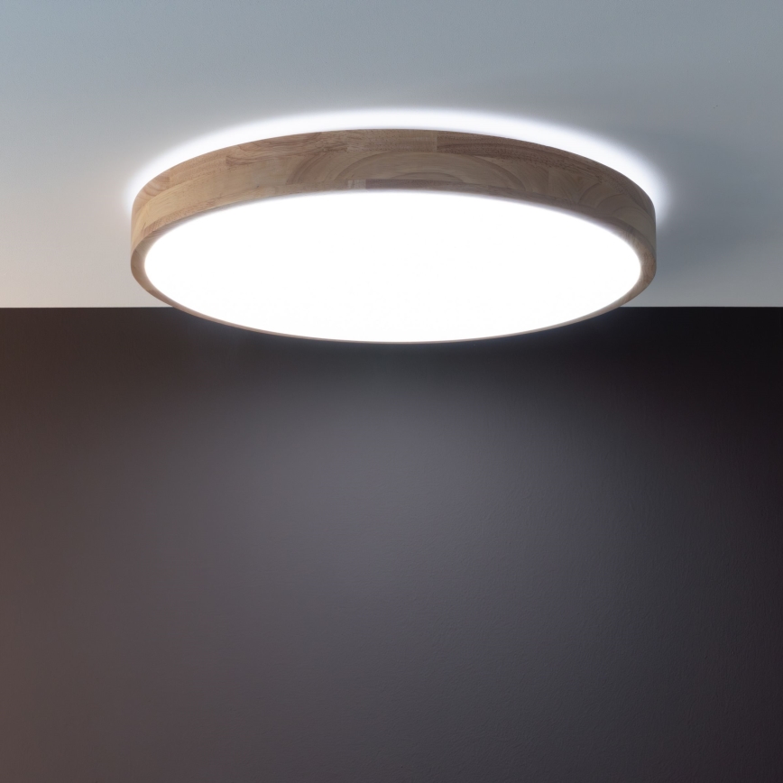 Brilliant - LED dimmbar Deckenleuchte SLIMLINE LED/60W/230V 3000-6500K Ø 45 cm Gummibaumholz + Fernbedienung