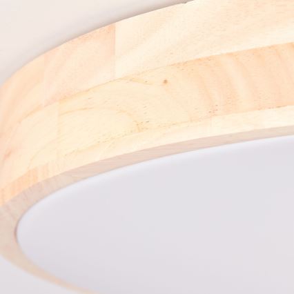 Brilliant - LED dimmbar Deckenleuchte SLIMLINE LED/60W/230V 3000-6500K Ø 45 cm Gummibaumholz + Fernbedienung