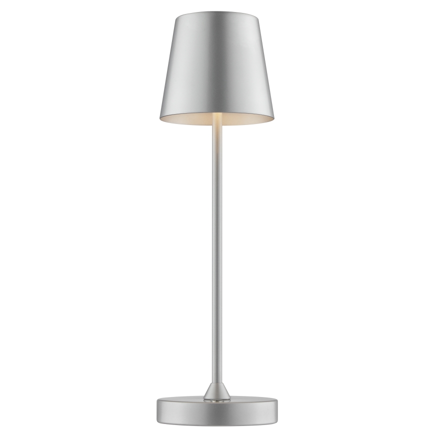 Brilliant - ELORA LED dimmbare, wiederaufladbare Touch-Tischleuchte für den Außenbereich LED/2,5W/5V 2700K 2600 mAh IP44 silber