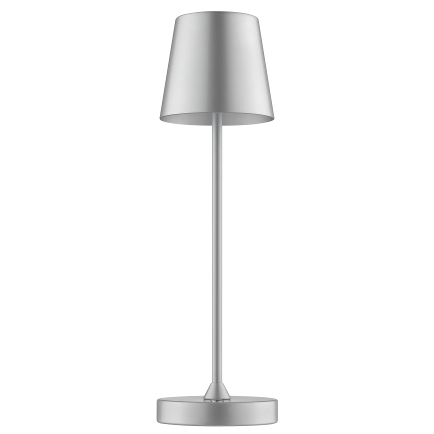 Brilliant - ELORA LED dimmbare, wiederaufladbare Touch-Tischleuchte für den Außenbereich LED/2,5W/5V 2700K 2600 mAh IP44 silber