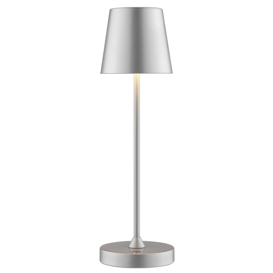 Brilliant - ELORA LED dimmbare, wiederaufladbare Touch-Tischleuchte für den Außenbereich LED/2,5W/5V 2700K 2600 mAh IP44 silber