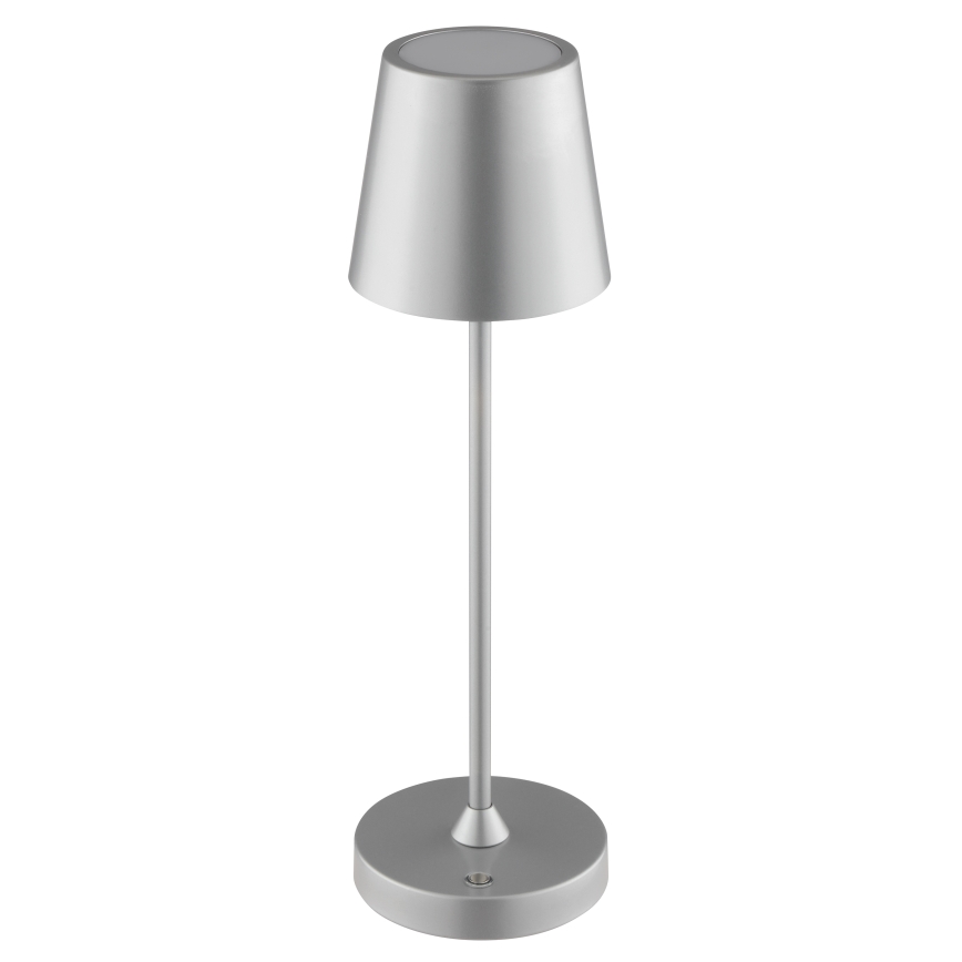 Brilliant - ELORA LED dimmbare, wiederaufladbare Touch-Tischleuchte für den Außenbereich LED/2,5W/5V 2700K 2600 mAh IP44 silber