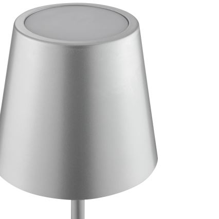 Brilliant - ELORA LED dimmbare, wiederaufladbare Touch-Tischleuchte für den Außenbereich LED/2,5W/5V 2700K 2600 mAh IP44 silber