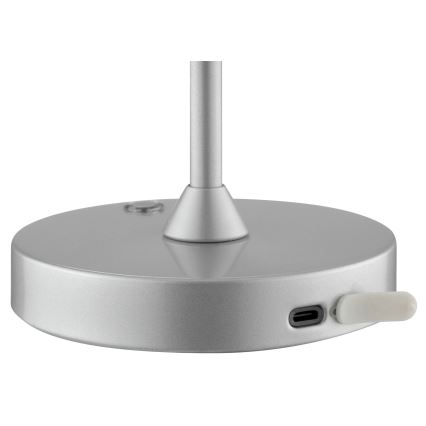 Brilliant - ELORA LED dimmbare, wiederaufladbare Touch-Tischleuchte für den Außenbereich LED/2,5W/5V 2700K 2600 mAh IP44 silber