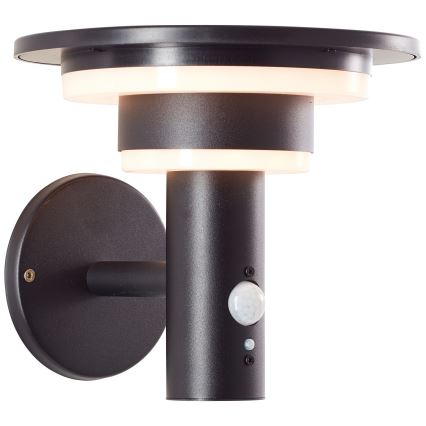 Brilliant - LED-Solarwandleuchte mit Sensor GARVINA LED/3W/3,7V 2000 mAh IP44 schwarz