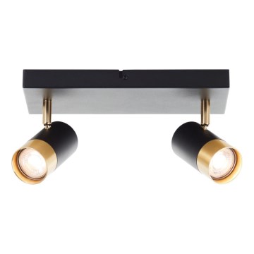 Brilliant - LED Spot VIGOLO 2xGU10/5W/230V schwarz/gold