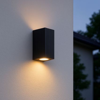 Brilliant - Outdoor-Wandleuchte JELANI 2xGU10/10W/230V IP44 schwarz