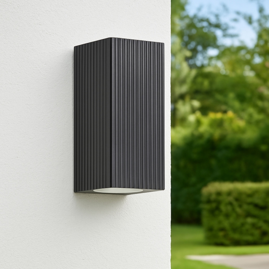 Brilliant - Outdoor-Wandleuchte JELANI 2xGU10/10W/230V IP44 schwarz