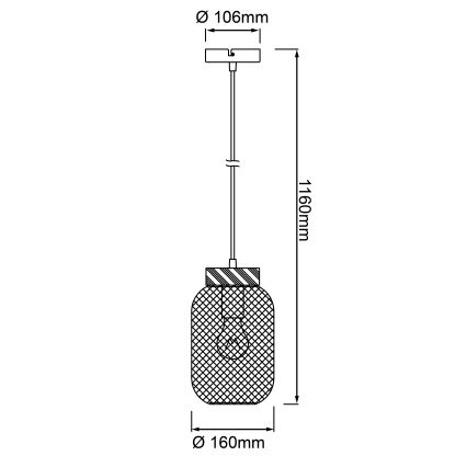 Brilliant - Pendelleuchte an Kabel GIADA 1xE27/40W/230V Ø 16 cm grau