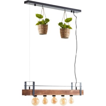 Brilliant - Pendelleuchte an Seil BANKWOOD 5xE27/28W/230V
