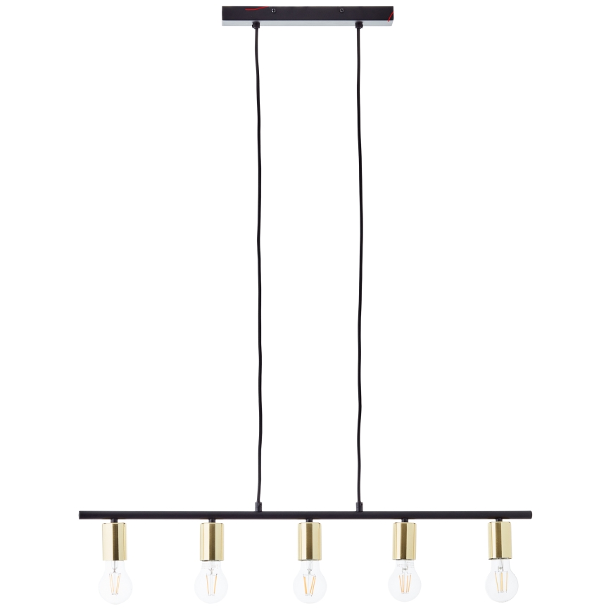 Brilliant - Pendelleuchte an Stahlseil KERRY 5xE27/40W/230V schwarz/Messing