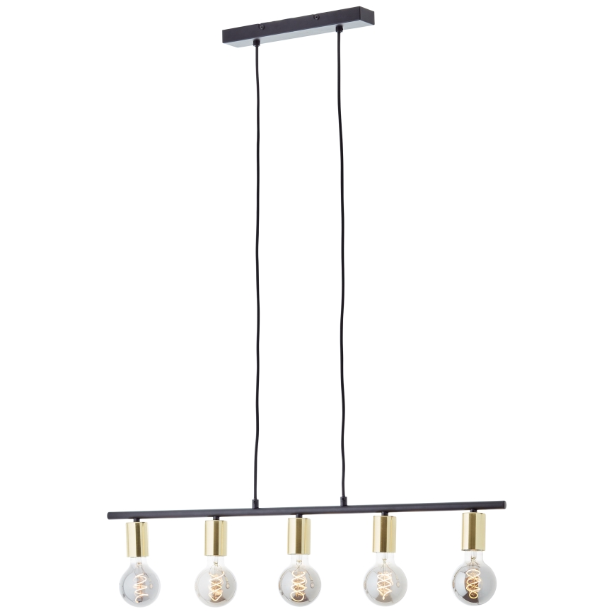 Brilliant - Pendelleuchte an Stahlseil KERRY 5xE27/40W/230V schwarz/Messing