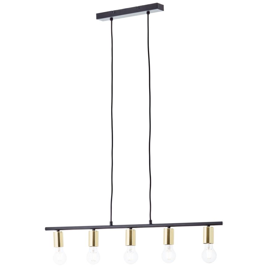 Brilliant - Pendelleuchte an Stahlseil KERRY 5xE27/40W/230V schwarz/Messing