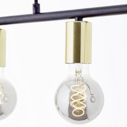 Brilliant - Pendelleuchte an Stahlseil KERRY 5xE27/40W/230V schwarz/Messing