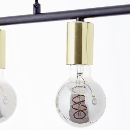 Brilliant - Pendelleuchte an Stahlseil KERRY 5xE27/40W/230V schwarz/Messing