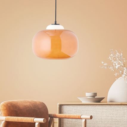 Brilliant - Pendelleuchte BLOP mit Kabelaufhängung 1xE27/60W/230V orange