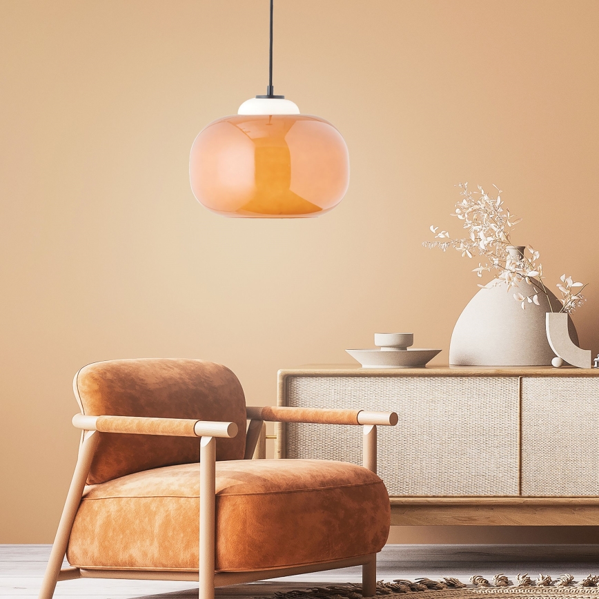 Brilliant - Pendelleuchte BLOP mit Kabelaufhängung 1xE27/60W/230V orange