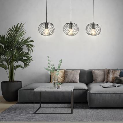 Brilo 4037-035 - Hängeleuchte an Kabel, 3xE27/40W/230V