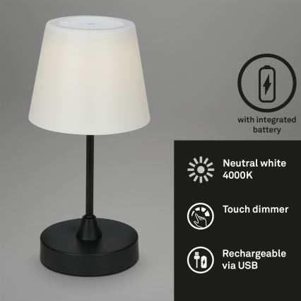 Brilo - LED Außen-Dimmleuchte, wiederaufladbar LED/3W/5V IP44 2000 mAh