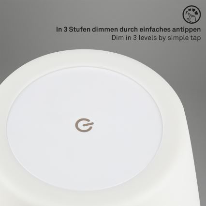 Brilo - LED Außen-Dimmleuchte, wiederaufladbar LED/3W/5V IP44 2000 mAh