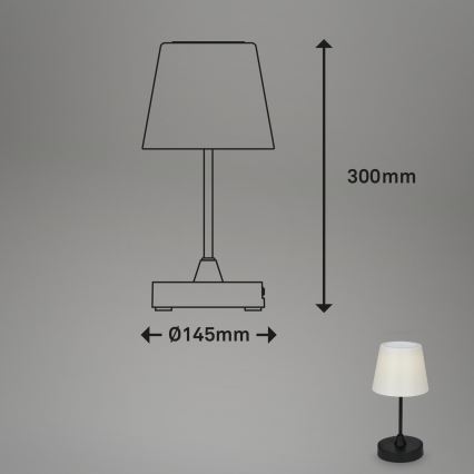 Brilo - LED Außen-Dimmleuchte, wiederaufladbar LED/3W/5V IP44 2000 mAh