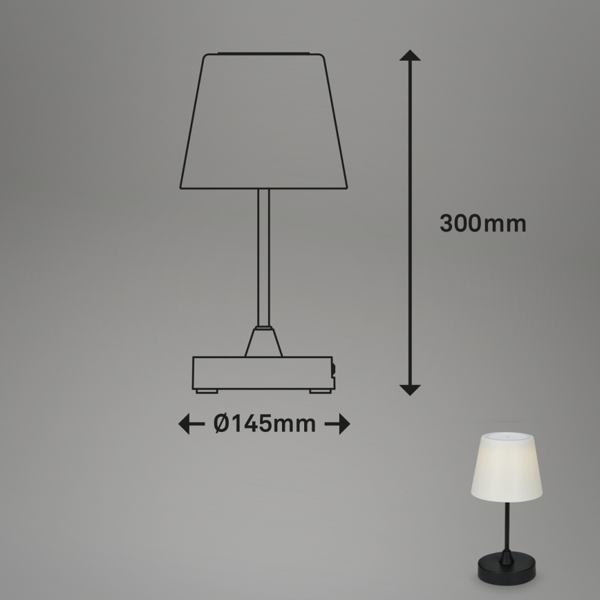 Brilo - LED Außen-Dimmleuchte, wiederaufladbar LED/3W/5V IP44 2000 mAh