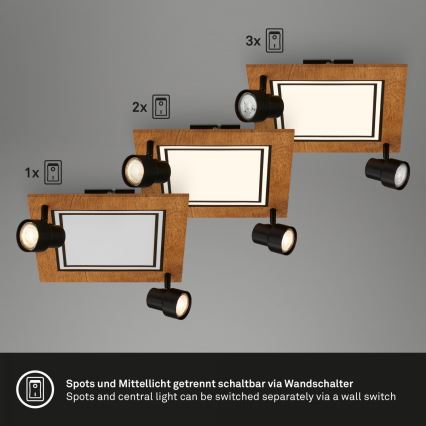 Brilo - LED Deckenleuchte LED/12W/230V + 2xGU10/9W 3000K