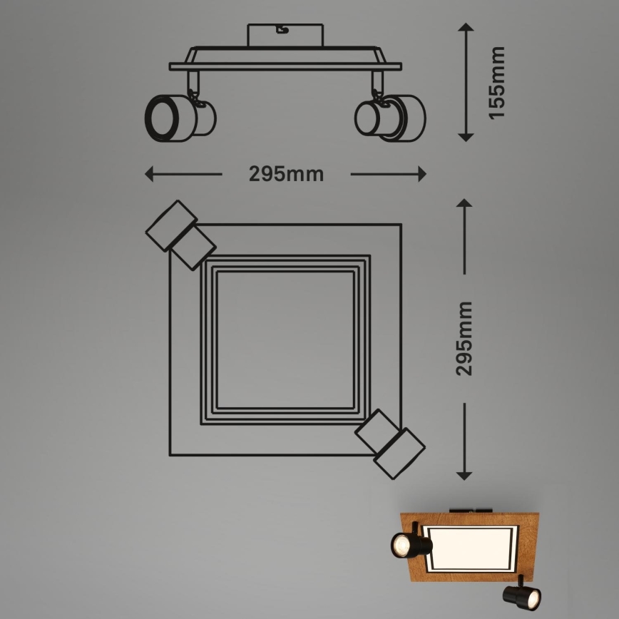 Brilo - LED Deckenleuchte LED/12W/230V + 2xGU10/9W 3000K