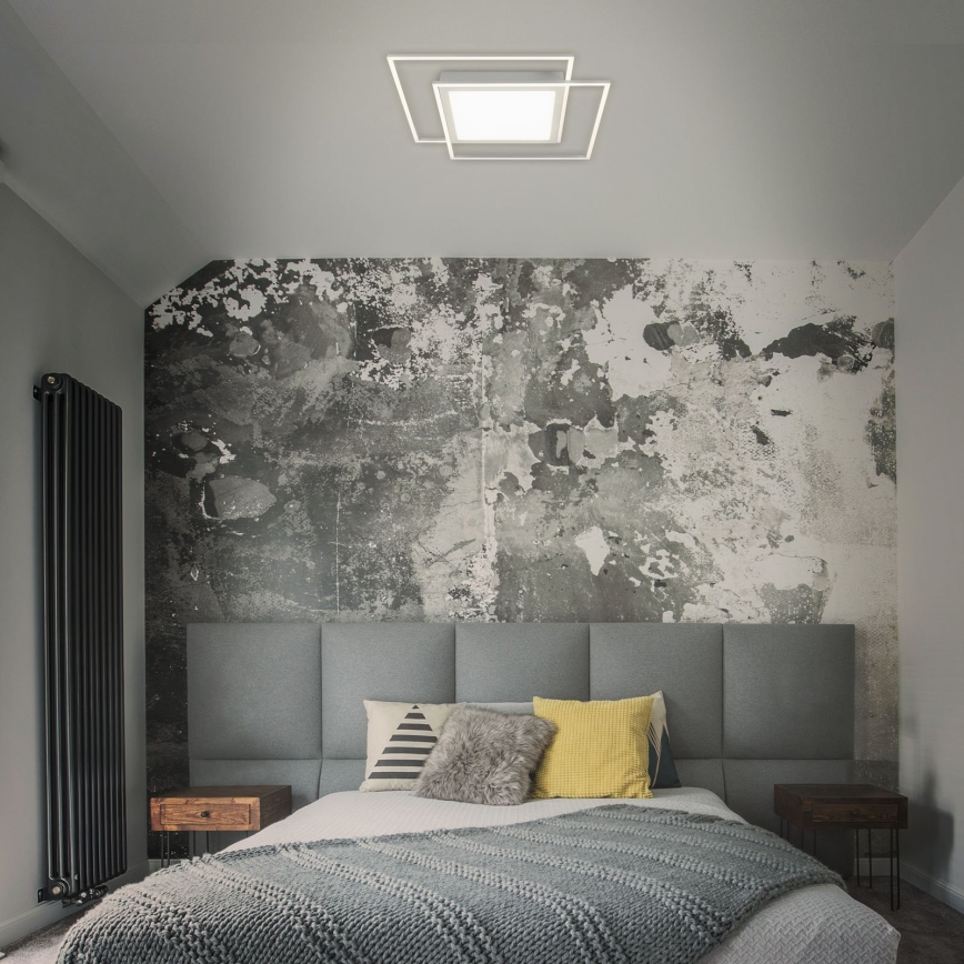 Brilo - LED-Deckenleuchte 2xLED/16W/230V + LED/19W 51,5x51,5 cm mattchrom