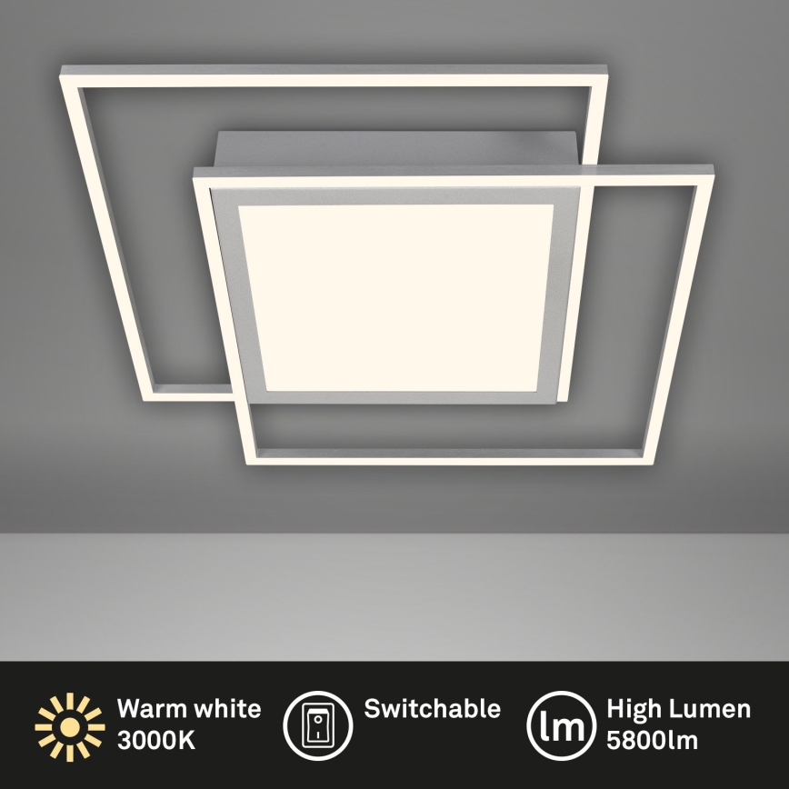 Brilo - LED-Deckenleuchte 2xLED/16W/230V + LED/19W 51,5x51,5 cm mattchrom
