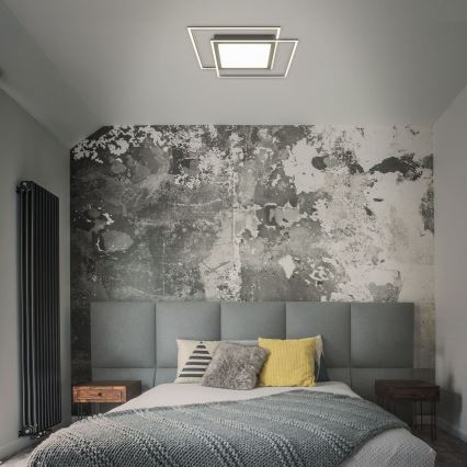 Brilo - LED Deckenleuchte 2xLED/16W/230V + LED/19W 51,5x51,5 cm schwarz