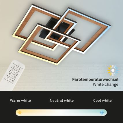 Brilo - LED dimmbare Deckenleuchte FRAME LED/45W/230V 2700-6500K + Fernbedienung