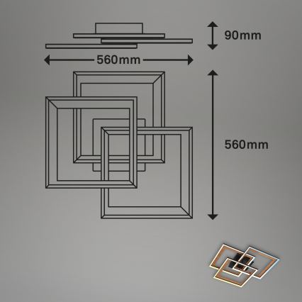 Brilo - LED dimmbare Deckenleuchte FRAME LED/45W/230V 2700-6500K + Fernbedienung