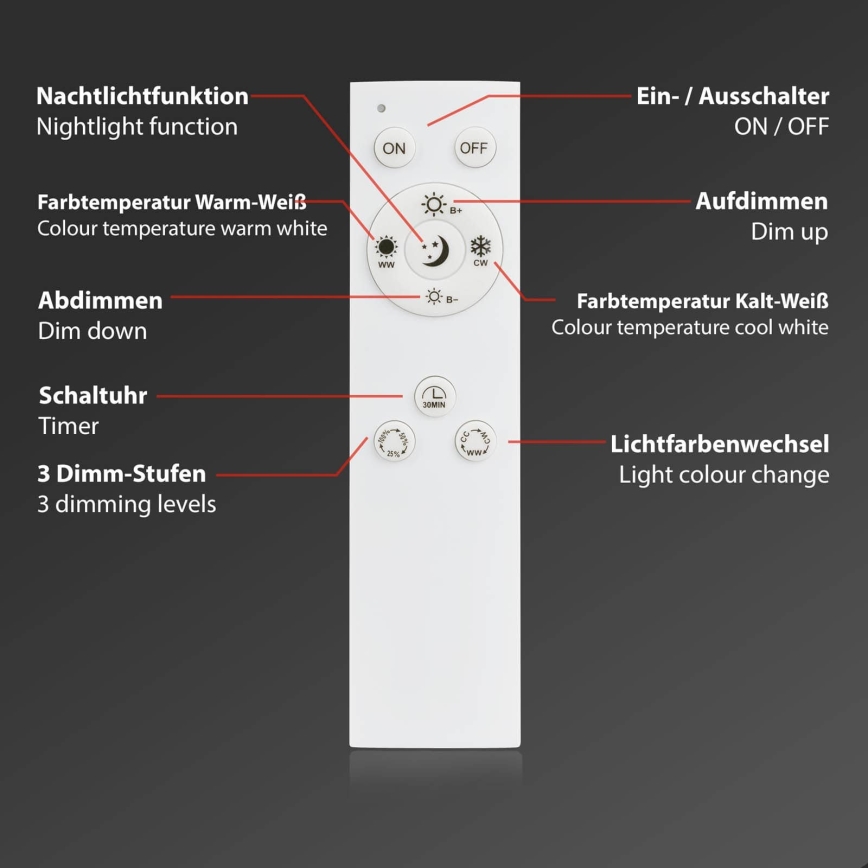 Brilo - Dimmbare LED-Deckenleuchte FRAME LED/50W/230V 2700-6500K 72,4x72,4cm schwarz Wi-Fi Tuya + Fernbedienung