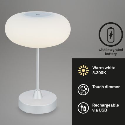 Brilo - LED dimmbare, wiederaufladbare Außen-Tischleuchte OLANA LED/3W/5V IP44